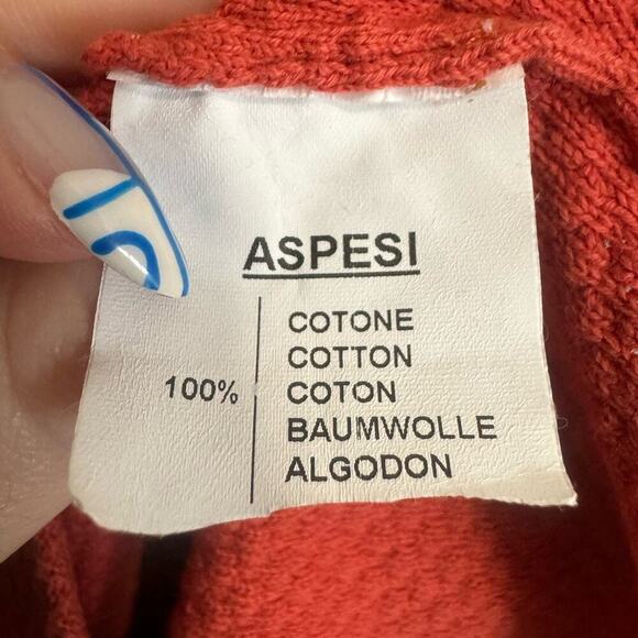 Aspesi Waffle Knitwear Sweatshirt Sweater Pullover Sweater Pink Size Large - Picture 6 of 8